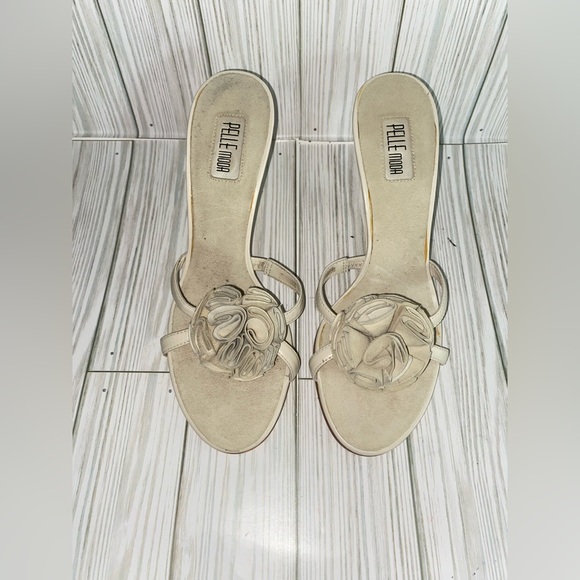 Pelle Moda Leather Slip On Sandal Heel Size 8M - Picture 9 of 10